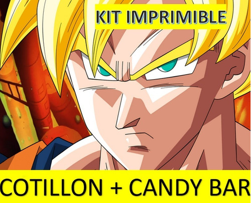 Kit Imprimible Editable + Candy Bar  Dragon Ball Z