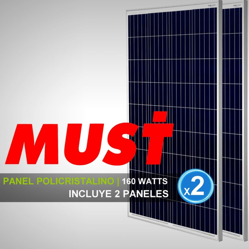 Imagen 6 de 10 de Kit Solar 1500w Completo Must 220v Panel 160w Bateria 100a