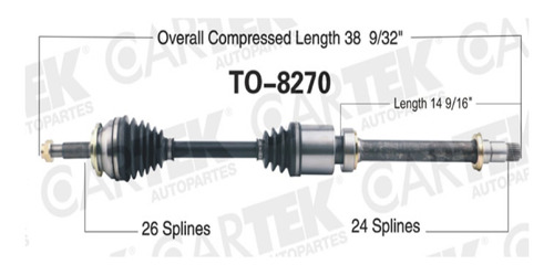 Flecha Delantera Derecha Rav4 2009-2010-2011 Completa Ck