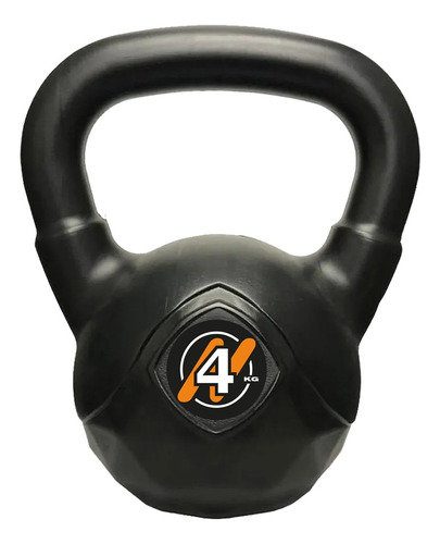 Pesa Rusa O Kettlebell 4 Kg Pvc Funcional Crossfit Color Negro