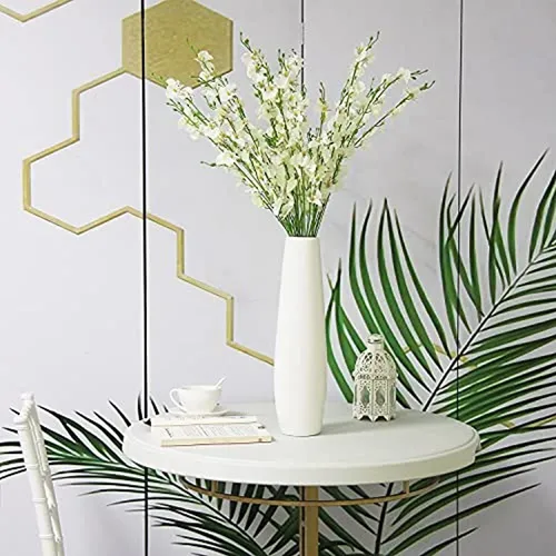 Welmatch White Artificial Orchids Faux Flowers - 10 Piezas 3
