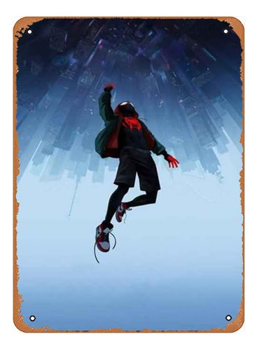 Cartel De Estaño Vintage Spider Man Into The Spider Verse Po