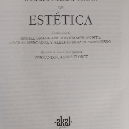 Diccionario De Estética 