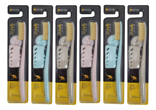 Samjung Wangta Soft Dientes, 6 Paquete (oro) Mejor Cepillo Y