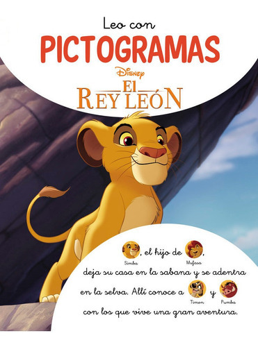 Leo Con Pictogramas Disney. La Historia Del Rey Leon, De Disney. Editorial Cliper Plus, Tapa Dura En Español