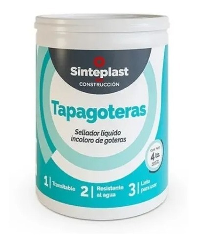 Tapagoteras Impermeab. Terrazas Transparente Sinteplast 1lts