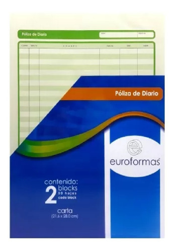 Poliza Diario Euroformas Er0110 Carta 50h 2 Blocks Er011 /vc