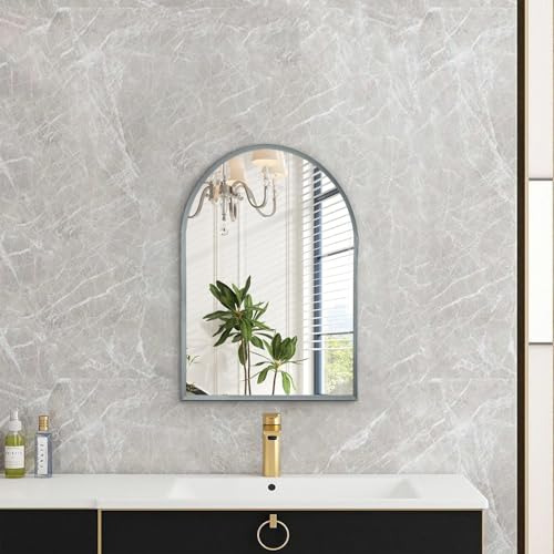 Espejo De Baño Arqueado, Espejo De Tocador Con Marco De Meta