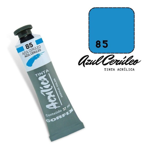 Tinta Acrílica 37ml 085 Azul Cerúleo Corfix