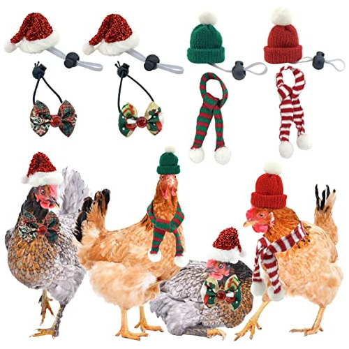 Vehomy 8 Gorros De Pollo De Navidad, Bufandas Y Corbatines P