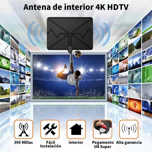 Antenas Para Tv Digital Abierta Interior Potente Hd 4k 1080p