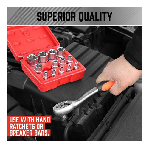 P Sedy Juego De Dados De Estrella E-torx Hembra De 14