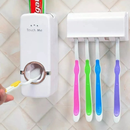 Organiza Dispensador Automático Pasta Dental Y Porta Cepillo
