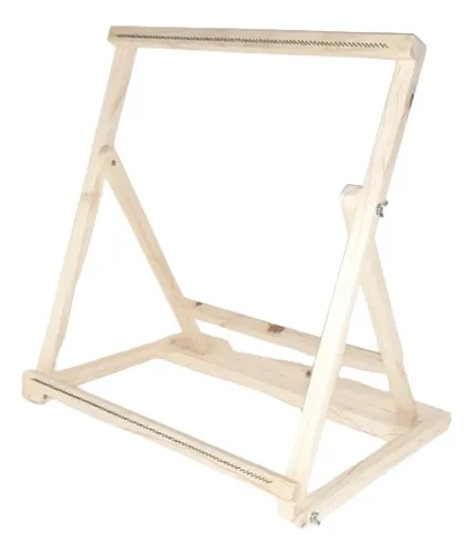 Telar De Tapiz Reclinable De 30×50 Artesanal De Madera.