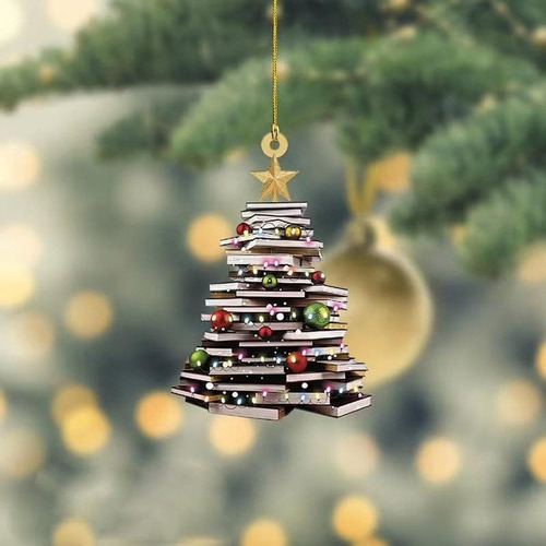 3 Adornos Para De Navidad Con Forma De Libro, Regalos Para A