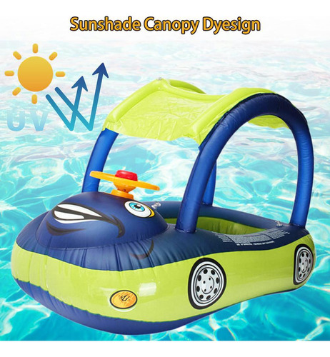 Flotador De Piscina Inflable Para Bebés Con Toldo De Pvc Gru