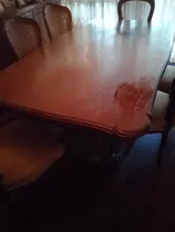 Comprar Mesa Comedor Madera Español Con 6 Puestos C\u002Fsillas Forrada 
