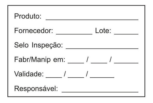 Kit Com 1000 Etiquetas Alimento Anvisa Vigilância Sanitária