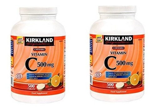 Kirkland Vitamina A C (500 Mg), 500-count, Naranja Picante,