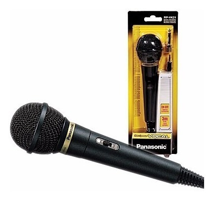 Microfono Karaoke Panasonic Rp-vk21 Dinámico Ficha Pc + Jack Cable 3mt Dacar Hogar Económico Oferta Nuevo Modelo