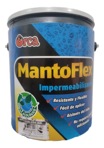 Pintura Impermeabilizante Elastomerica Mantoflex Galon Gris