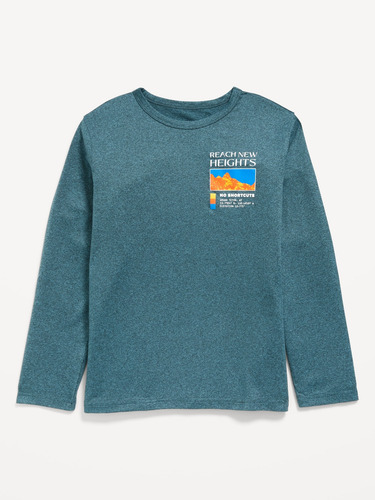 Playera Manga Larga Soft Go-dry Estampado Old Navy Para Niño