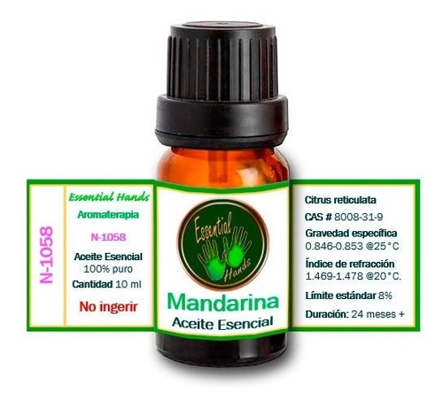 Imagen 1 de 2 de Mandarina 10 Ml - Aceite Esencial - Aromaterapia