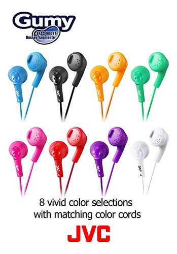 Fones de ouvido Jvc Basic Blue Gummy, número do modelo: Ha