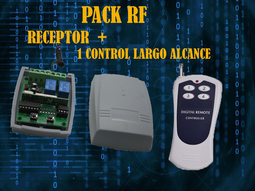 Receptor + Control Largo Alcance Alarma Porton Cerradura