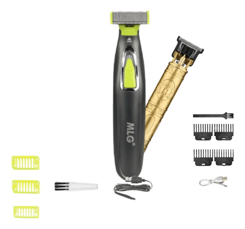 Kit Barbeador E Aparador De Pelo Portatil Sem Fio Eletrico