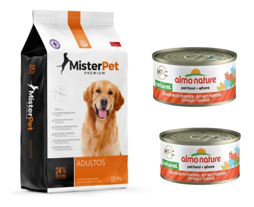 Alimento Mister Pet Perro Adulto 15 Kilos+2 Latas Alimento