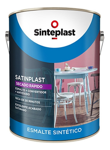 Esmalte Sintético 3 En 1 Satinplast Satinado Blanco 1 Litro