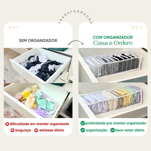 Kit 4 Colmeia Organizador Gaveta Calcinha Cueca Meia Roupa
