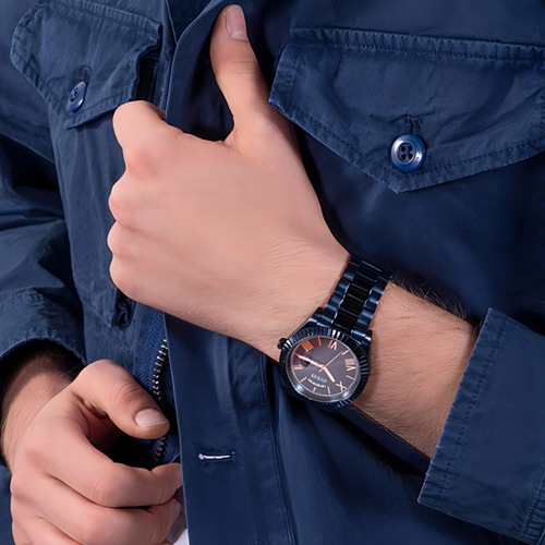 Reloj Caballero Marca Guess Connoisseur Color Azul Marino Color De La Correa Azul Marino