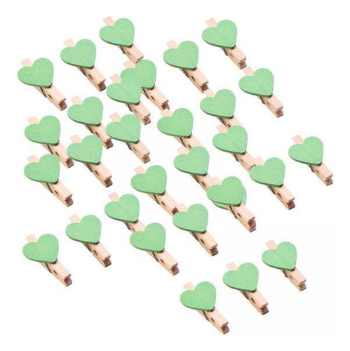 5 X 30 Unids Mini Corazón Lindo Clavijas De Madera Clips