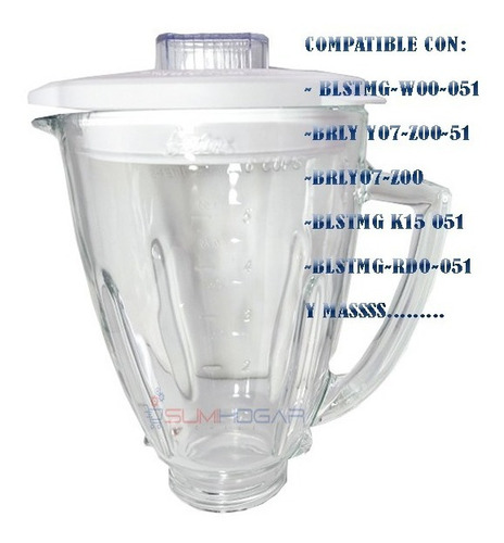 Imagen 3 de 3 de Vaso Redondo Vidrio Compatible Juguera Oster Tradicional