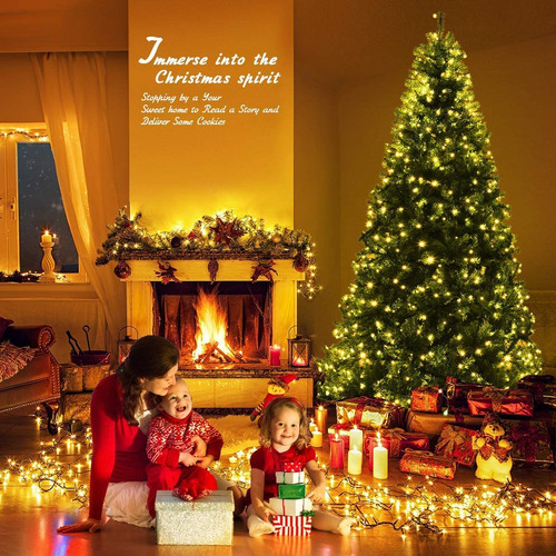 Árbol De Navidad Artificial 2.4 M Preiluminado 750 Luces Led