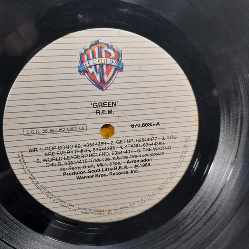 Imagem 3 de 8 de Vinil Lp Green R.e.m Com Encarte Excelente Estado