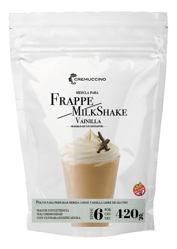 Imagen 1 de 4 de Frappe Milkshake Vainilla 420gr Cremuccino Licuado Café