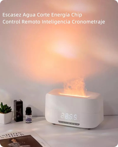 Humidificador Despertador Bluetooth Altavoz Lámpara Incienso Color Blanco