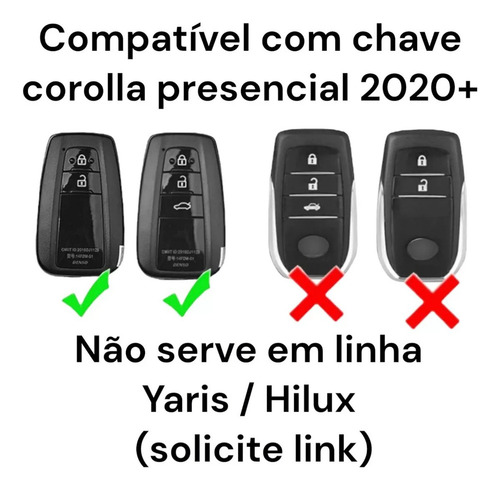Capa Chave Chaveiro Metal Toyota Corolla Presença Premium