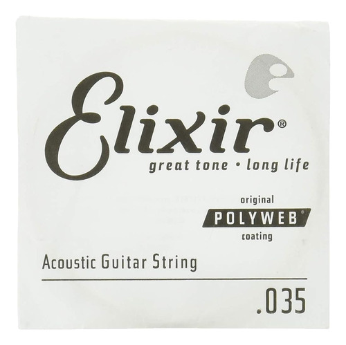 Elixir Strings Acoustic Guitar String Polyweb Coating .035