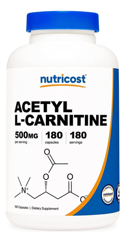 Original Carnitine Acetyl L-carnitina 500mg, 180 Cap,