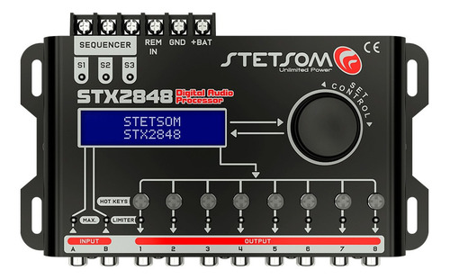 Processador Stetsom Stx 2848 2 Canais 8 Saídas Caixa Bob