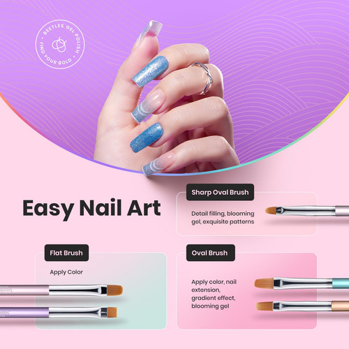 Juego De 6 Pinceles Para Arte En Las Uñas Con Cerdas Suaves A1-nail Art Brush Set 6pcs