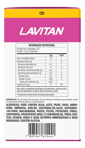 Kit Com 3 Lavitan Óleo De Prímula Femme 60 Cápsulas - Cimed