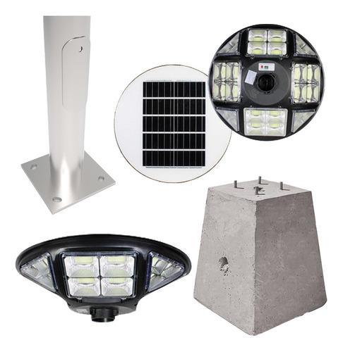 Kit Alumbrado Público Punta De Poste Solar Abs 300w