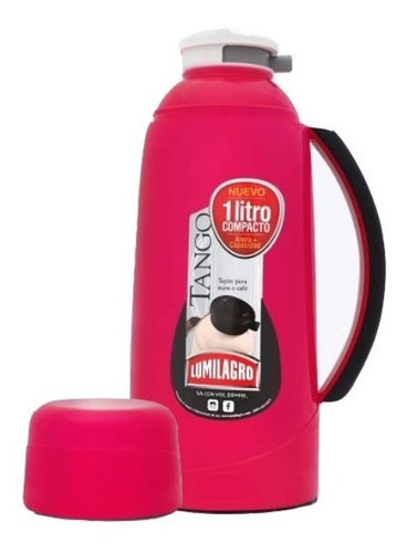 Termo Lumilagro Tango de vidrio 1L Rosa