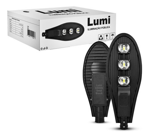 Luminaria Publica Led 150w 6500k Cor da carcaça Preto Cor da luz Branco-frio 110V/220V