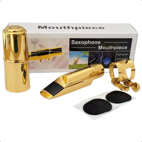 Boquilha Para Sax Soprano Metal Profissional Selmer N°6 Dourado